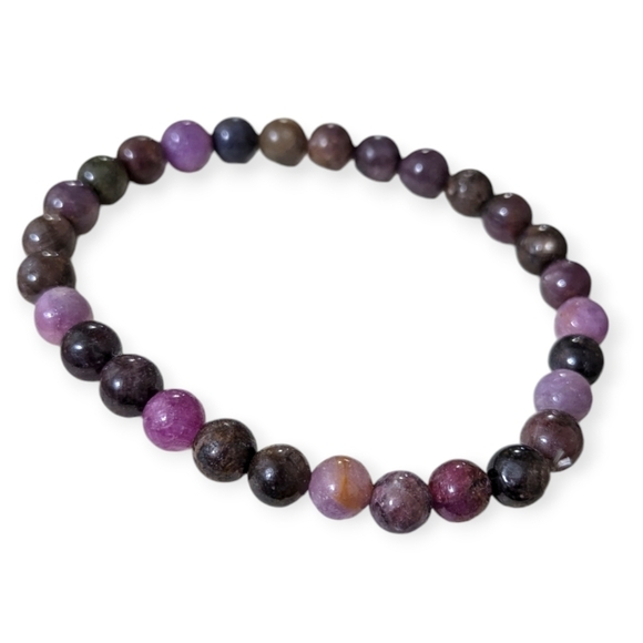 New Purple Sapphire Gemstone Bracelet 6mm Multi A+ Sapphire Beaded Bracelet - Picture 2 of 6